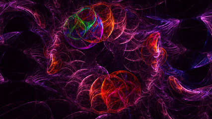 3D rendering abstract red fractal light background