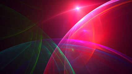 3D rendering abstract red fractal light background