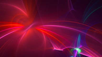 3D rendering abstract red fractal light background