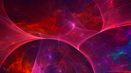 3D rendering abstract red fractal light background