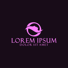 Initial letter O logo template with woman face silhouette in flat design monogram illustration