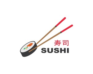 sushi vector icon label illustration design