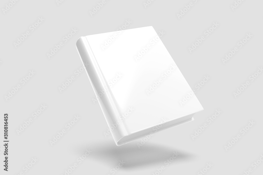 Aufkleber mock up of a floating book on a color background - 3d rendering