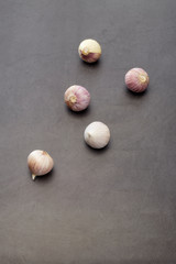 closeup from chinese bulb garlics