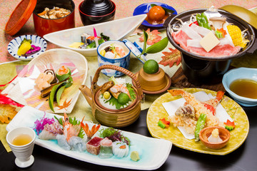 会席料理　刺身　盛付　和食