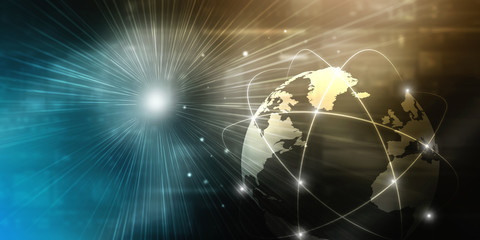 2d illustration world map abstract background