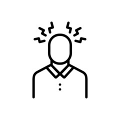 Black line icon for depression