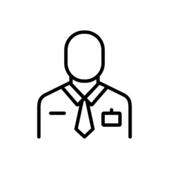 Black line icon for employee 