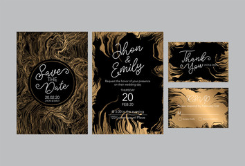 invitation to the wedding, a great celebration of lovers, the bride and groom.background texture luxury liquid marble and gold. for business cards, flyers, flyer, banner, website, paper printing. 