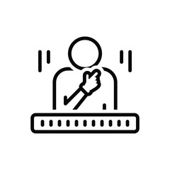 Black line icon for regarding