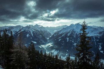 Austrian mountains in winter