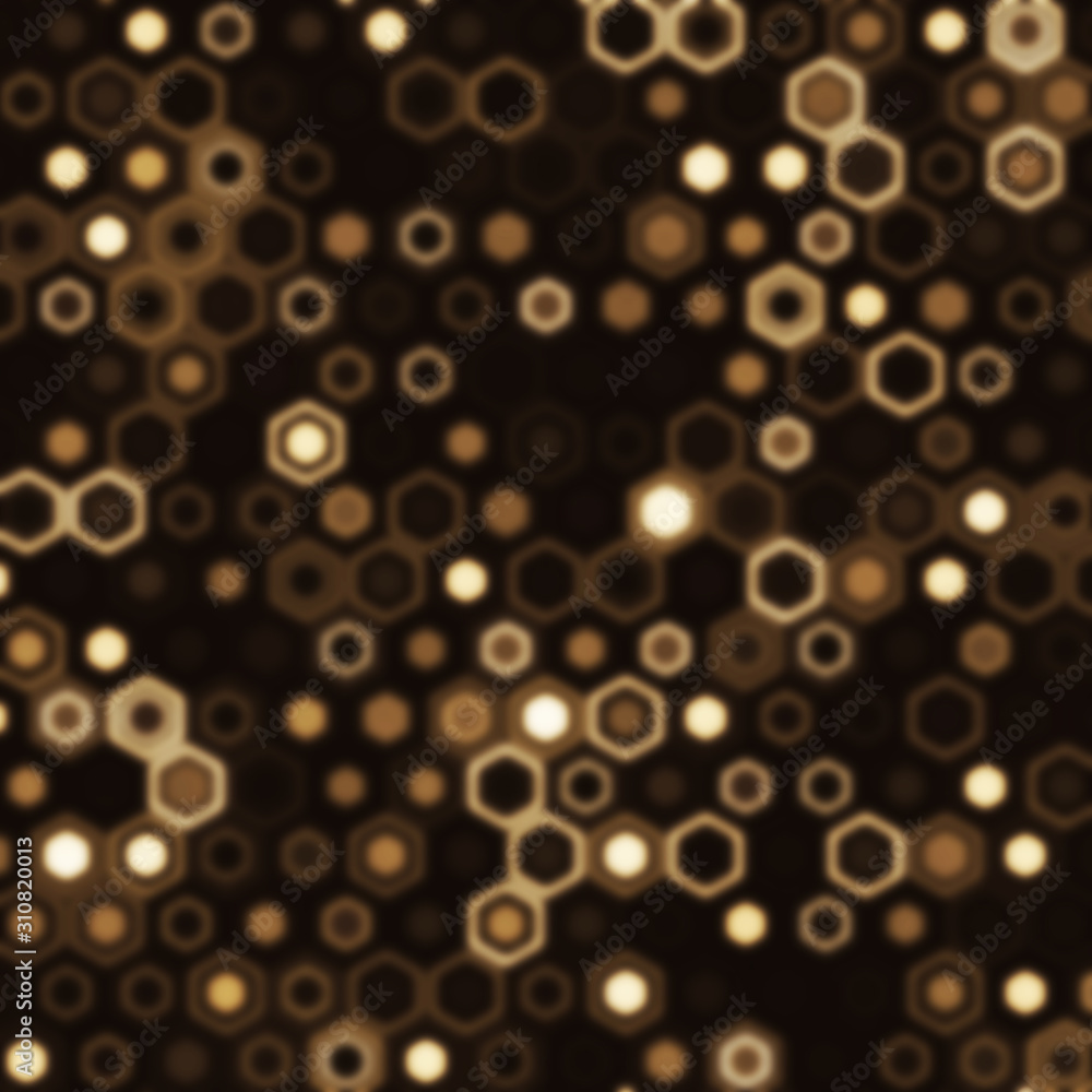 Poster technology illustration concept with blur effect. abstract geometric background consisting of hexago