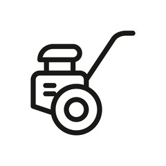 Hand mini tractor isolated icon, farm walking tractor linear icon, motoblock vector icon