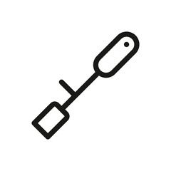 Power pruner outline icon, garden pole saw isolated vector icon