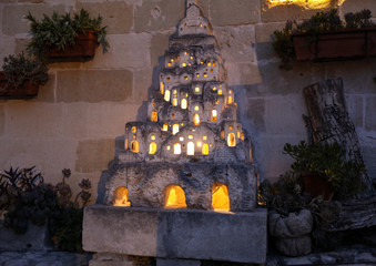  Closeup model of the Sassi di Matera - meaning stones of Matera which are prehistoric cave...