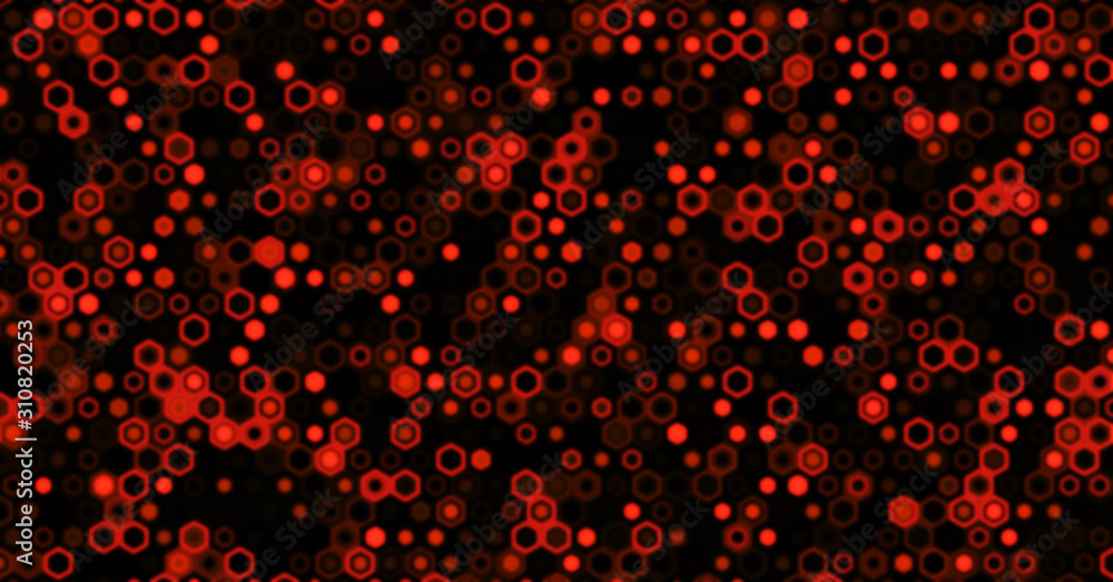 Poster technology illustration concept with blur effect. abstract geometric background consisting of hexago