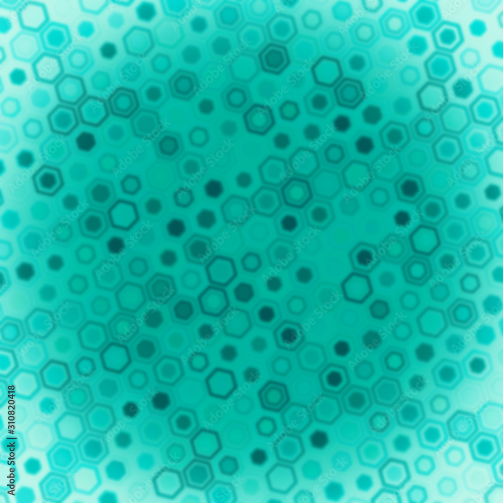Poster technology illustration concept with blur effect. abstract geometric background consisting of hexago