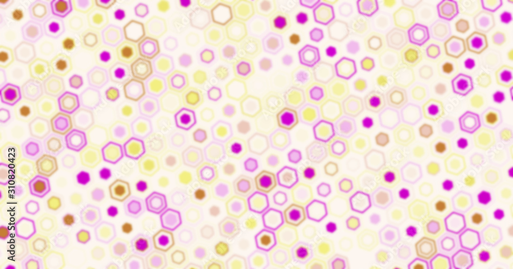 Poster technology illustration concept with blur effect. abstract geometric background consisting of hexago