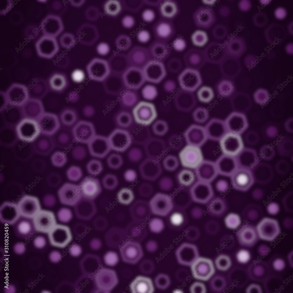 Poster technology illustration concept with blur effect. abstract geometric background consisting of hexago