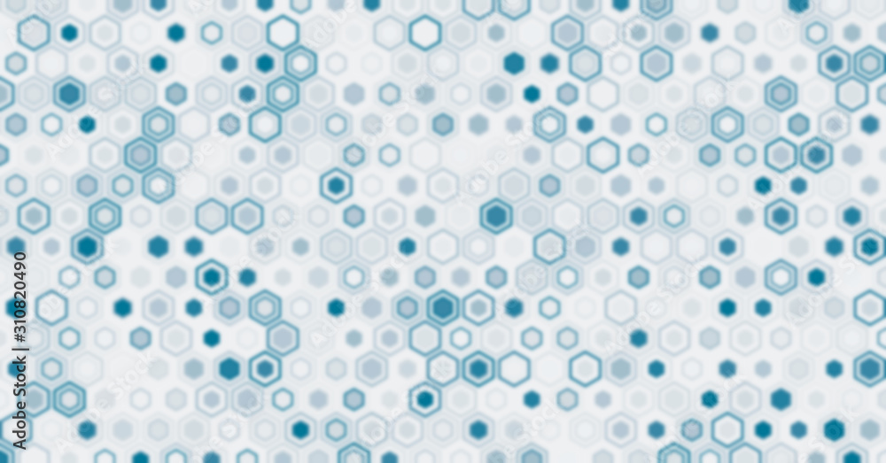 Poster technology illustration concept with blur effect. abstract geometric background consisting of hexago