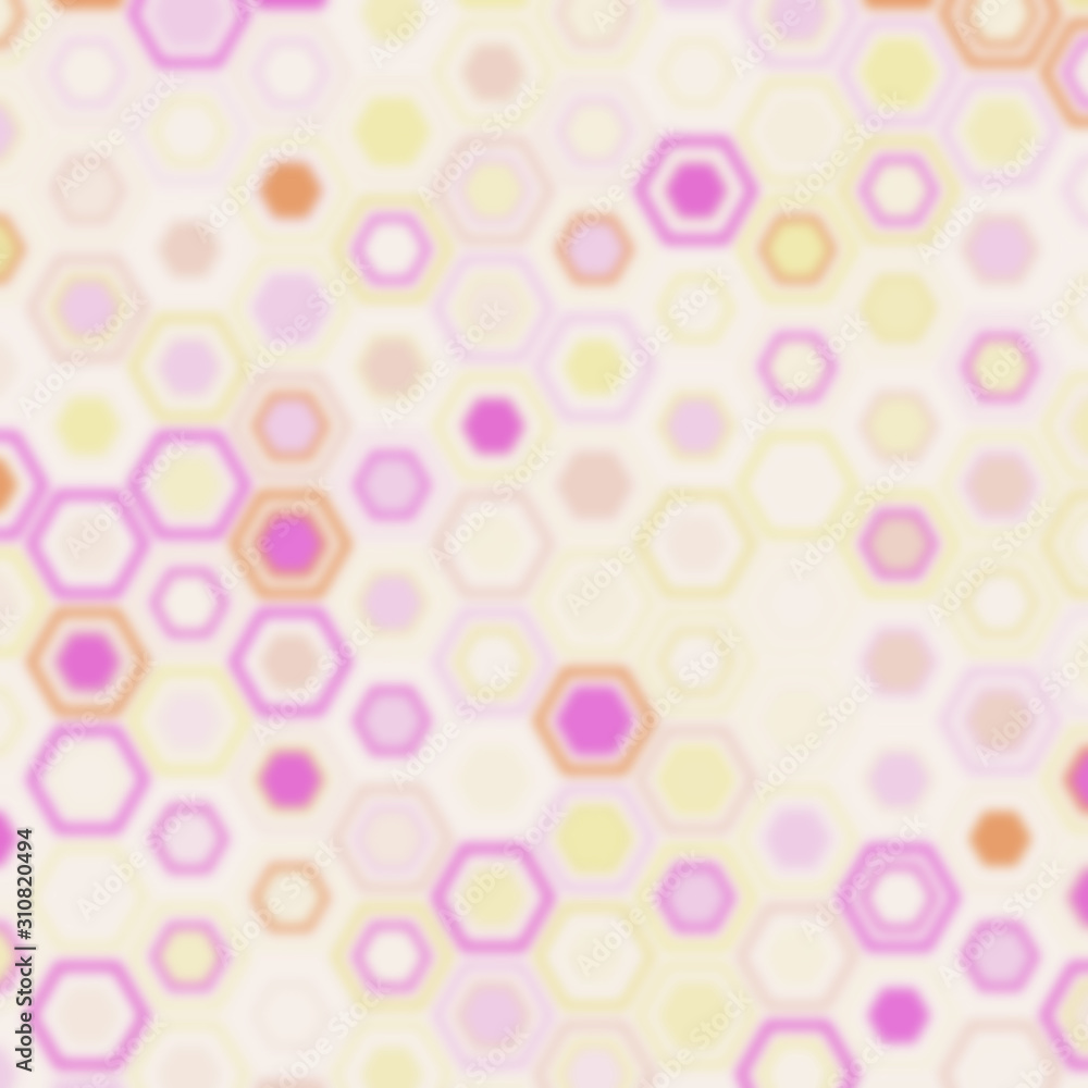 Poster technology illustration concept with blur effect. abstract geometric background consisting of hexago