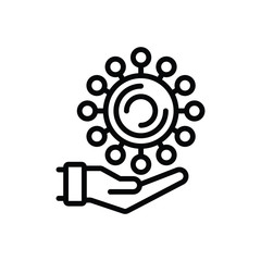 Black line icon for advanced 