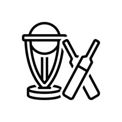 Fototapeta premium Black line icon for championship 