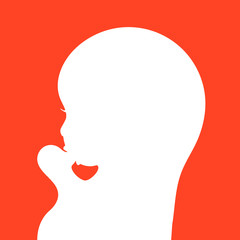 Fetus Icon. Icon Embryo. Icon baby sucking finger