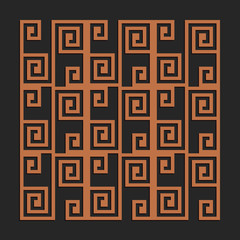 Laser cutting seamless tile. Greek meander panel. Jigsaw die cut ornament. Lacy cutout silhouette stencil. Fretwork maze pattern. Vector template for paper cutting, metal and woodcut.