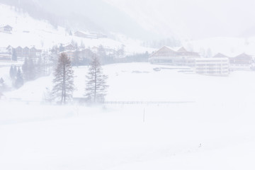 In the storm. Winter Chills in Riva di Tures. Italy