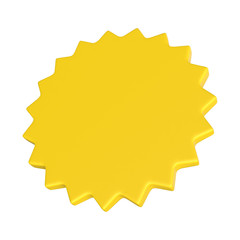 3D rendering yellow star - badge concept for diploma