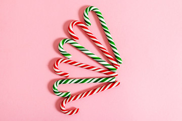 Christmas Lollipop cane on pink background - 310822058