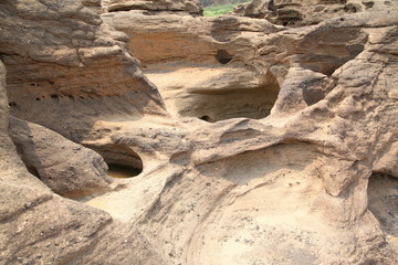 Rock holes Stone View Sam-Pan-Bok Grand Canyon in thailand