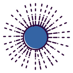 Space theme outline icon: sun. Vector illustration.