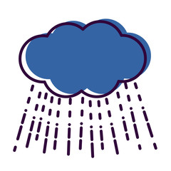 Space theme outline icon: cloud and rain. Vector illustration.