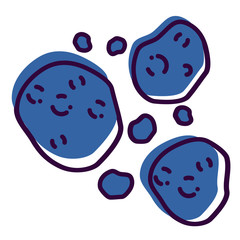 Space theme outline icon: moonstones, meteorites. Vector illustration.