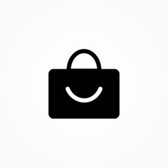 shoop smile bag icon design vector illustration
