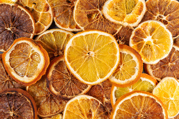 dried orange slices background