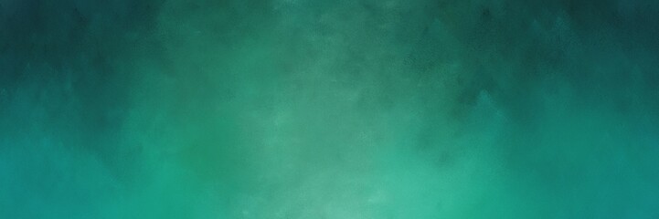 sea green, teal green and very dark blue color background with space for text or image. vintage texture, distressed old textured painted design. can be used as horizontal background texture