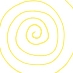 Naklejka premium Yellow spiral, funny hallucinations pattern, hand drawn.