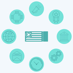 Plane ticket vector icon sign symbol