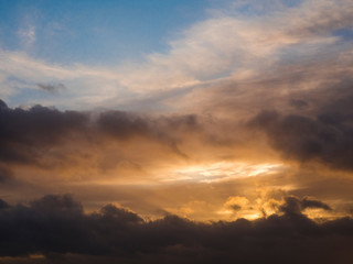 Fototapeta na wymiar Sunset blue sky nature background.