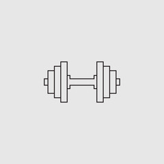 Barbell vector icon. Lined flat sign for mobile concept and web design. Barbell glyph icon. Symbol, logo illustration. Vector graphics
