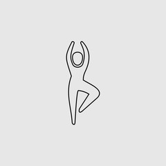 Yoga vector icon. Lined flat sign for mobile concept and web design. Yoga glyph icon. Symbol, logo illustration. Vector graphics