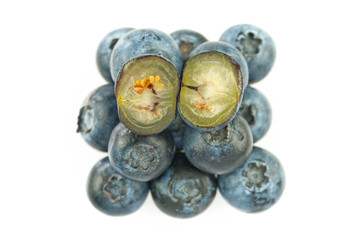 Fresh blueberry isolated on white background. closeup