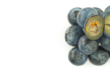 Fresh blueberry isolated on white background. closeup
