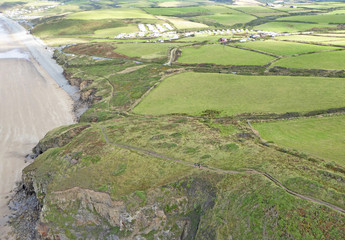 aerial view of Newgale Beach, St Brides Bay, Wales	