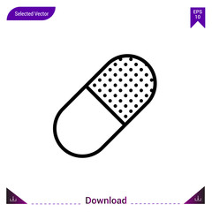 pill medical  icon vector . Best modern, simple, isolated, application ,medical icons, logo, flat icon for website design or mobile applications, UI / UX design vector format