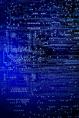 Blue digital circuit motherboard background