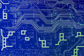 Blue digital circuit motherboard background